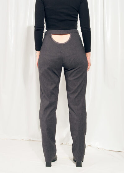 Reworked Vintage Trousers 90s Cut Out High Waist Pants