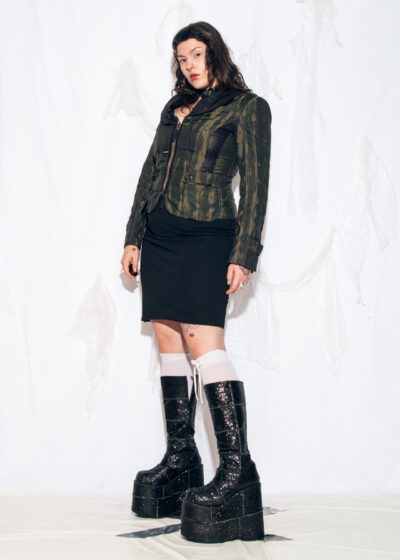 Vintage Y2K BIBA Blazer in Green and Black