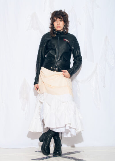 Vintage 90s Leather Racing Jacket in Black