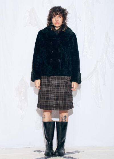 Vintage Y2K Faux Fur Coat in Black