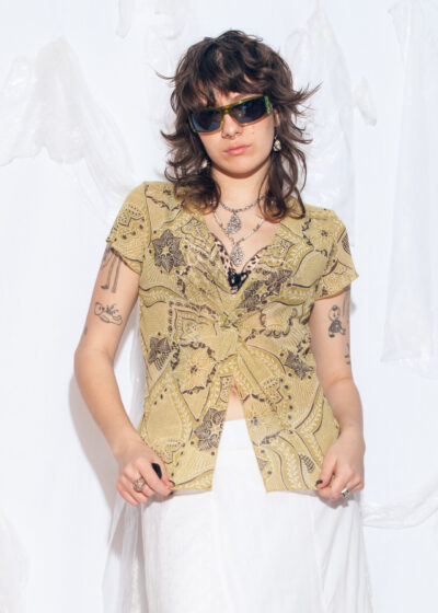 Vintage Y2K Whimsi Mesh Top in Green