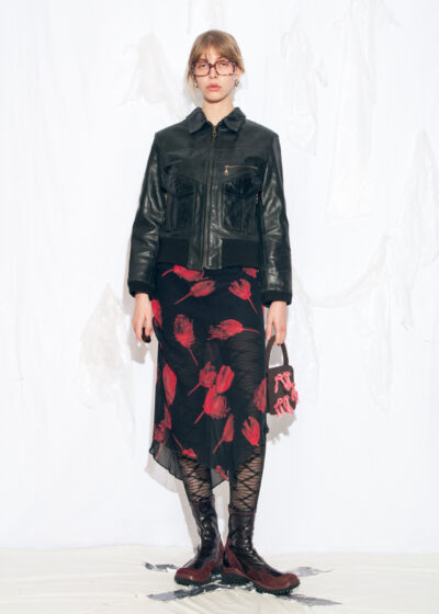 Vintage Y2K Leather Racing Jacket in Black