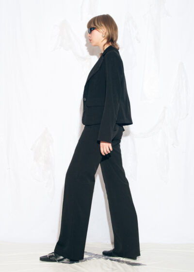 Vintage Y2K Office Siren Blazer Suit Set in Black