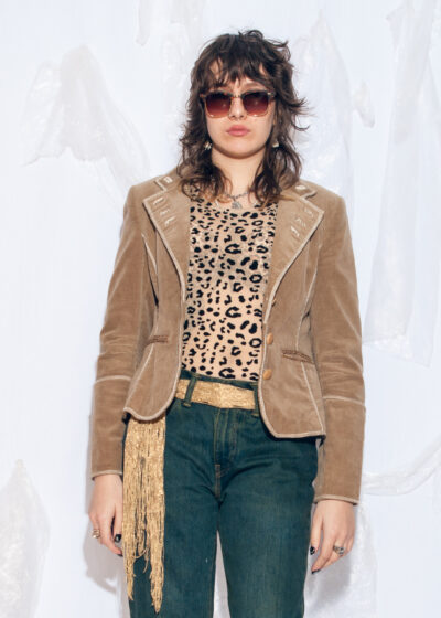 Vintage Y2K Corduroy Blazer in Beige