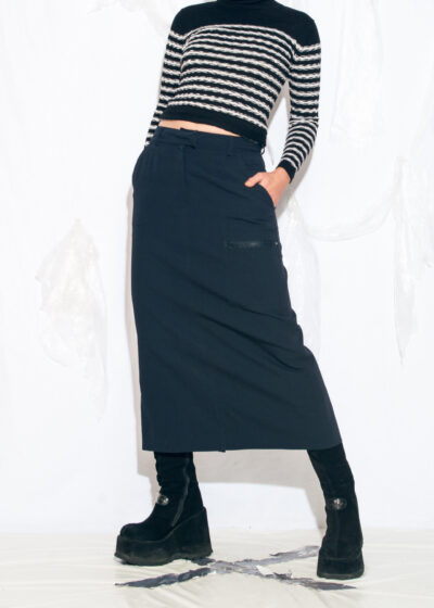 Vintage Y2K Iceberg Maxi Skirt in Blue