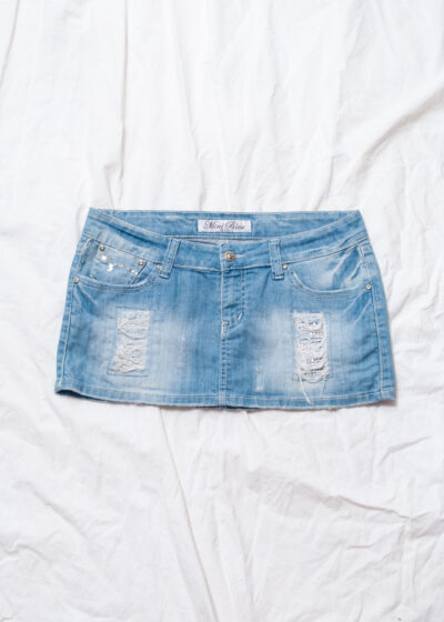 Vintage Y2K Denim Micro Skirt in Blue