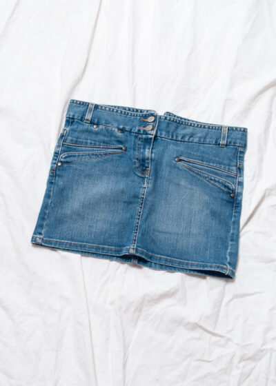 Vintage Y2K Fcuk Denim Micro Skirt in Blue