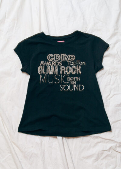 Vintage Y2K Mall Goth Baby Tee in Black