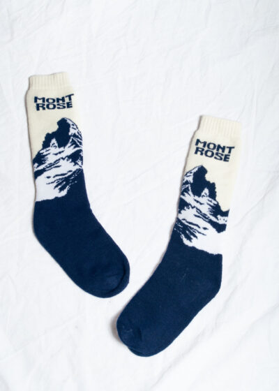 Vintage Y2K Winter Ski Socks with Mont Rose Pattern