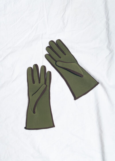 Vintage 70s Neoprene Gloves in Khaki