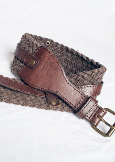 Vintage Y2K Leather Waist Belt in Brown