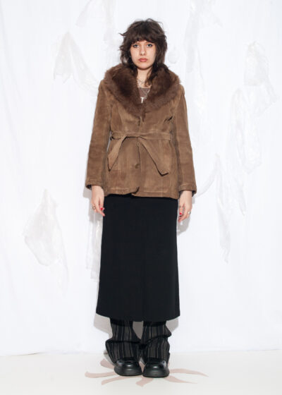 Vintage 70s Penny Lane Leather Coat in Brown