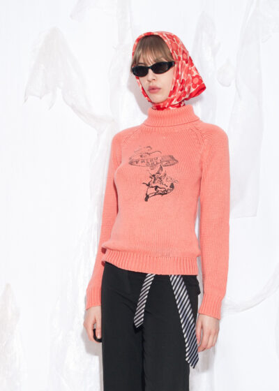Vintage Y2K Fairytale Knit Jumper in Orange Pink