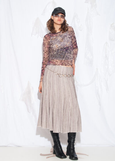 Vintage Y2K Linen Midi Skirt