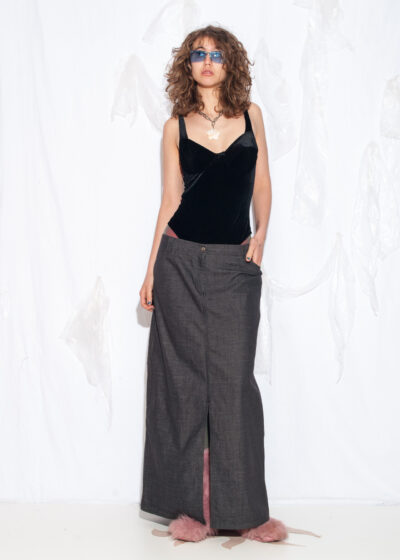 Vintage Y2K Maxi Skirt in Grey