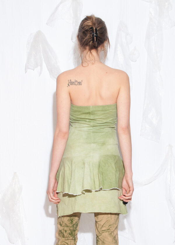 green emerald velvet dress Green Tie Dye Print Halter Neck Ruched Mini Dress – AX Paris main image 0
