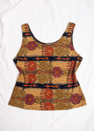 Vintage 80s Joseph Ribhoff Woven Velvet Top