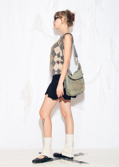 Reworked Vintage Y2K FCUK Messenger Bag in Blue