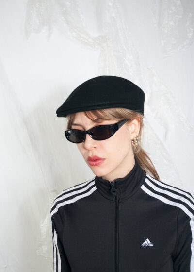 Vintage 60s Wool Gatsby Hat in Black