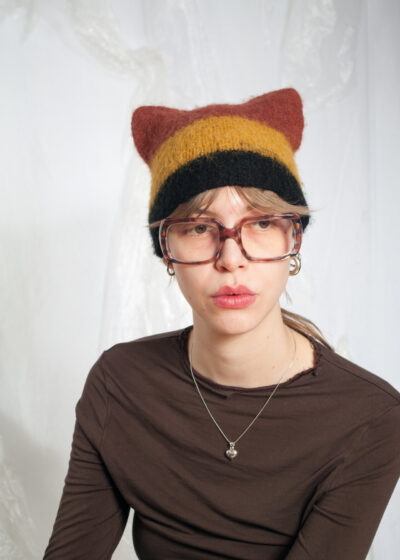 Vintage Y2K Knitted Cat Ear Hat