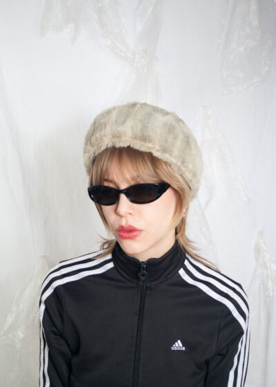 Vintage 60s Faux Fur Hat in Grey