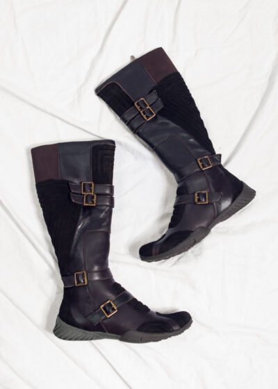 Vintage Y2K Alfio Raldo Leather Box Boots in Brown