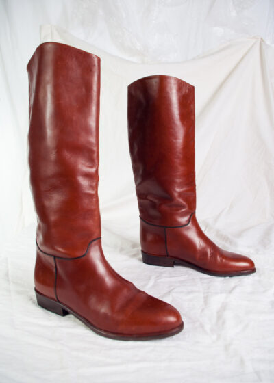 Vintage Y2K Leather Riding Boots in Brown