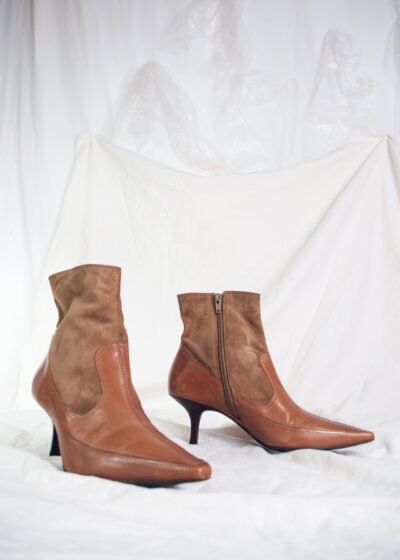 Vintage Y2K Audrey Brooke Leather Boots in Brown