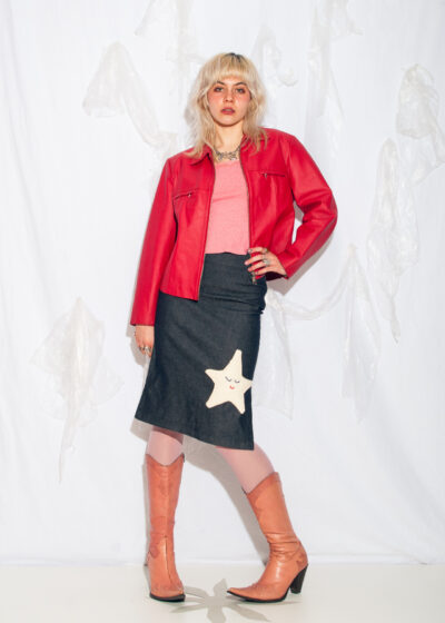 Vintage Y2K Leather Jacket in Red