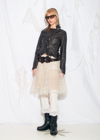 Vintage Y2K Leather Jacket in Brown by Morgan de Toi