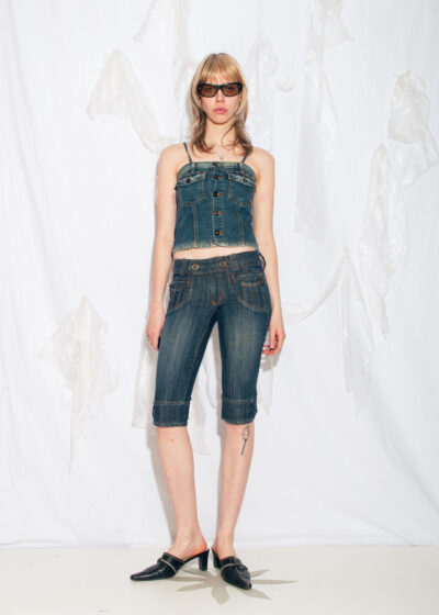 Vintage Y2K Freeparty Capri Jeans in Blue