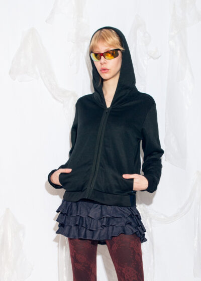 Vintage Y2K Diesel Zip Hoodie in Black