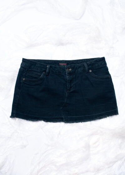 Vintage Y2K Denim Micro Skirt in Black