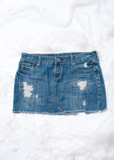 Vintage Y2K Denim Micro Skirt in Blue