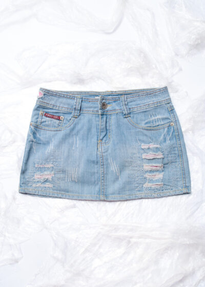 Vintage Y2K Denim Micro Skirt in Blue