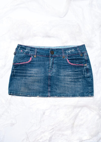Vintage Y2K Denim Micro Skirt in Blue
