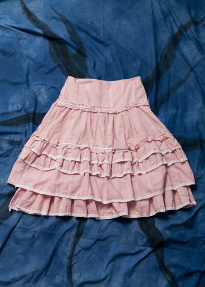 Vintage Y2K Frilly Coquette Midi Skirt in Pink