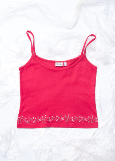 Vintage Y2K Flower Crop Top in Pink