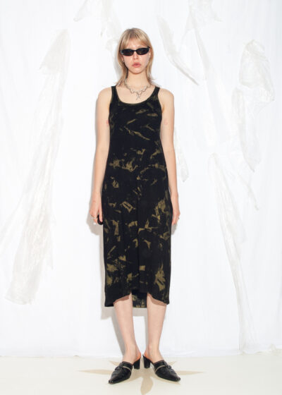 Reworked Vintage Y2K Midi Dress in Black and Green