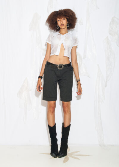 Vintage Y2K Low Rise Capri Pants in Grey