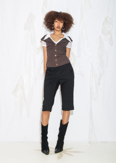 Vintage Y2K Low Rise Capri Pants in Black