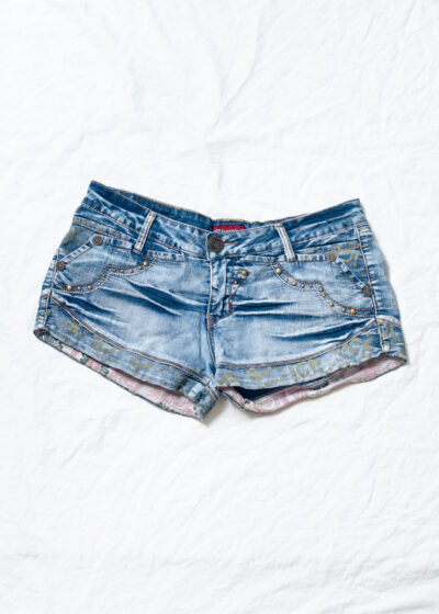 Vintage Y2K Denim Mircro Shorts in Blue by Iceblue