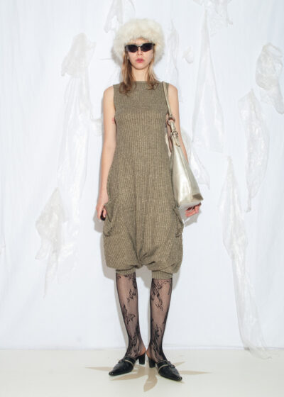 Vintage Y2K Knit Balloon Jumpsuit in Gold