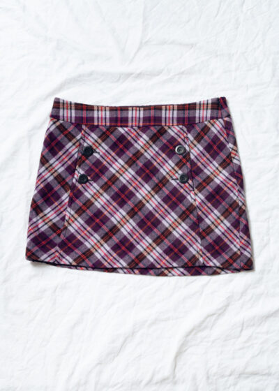 Vintage Y2K Mini Skirt in Purple Plaid