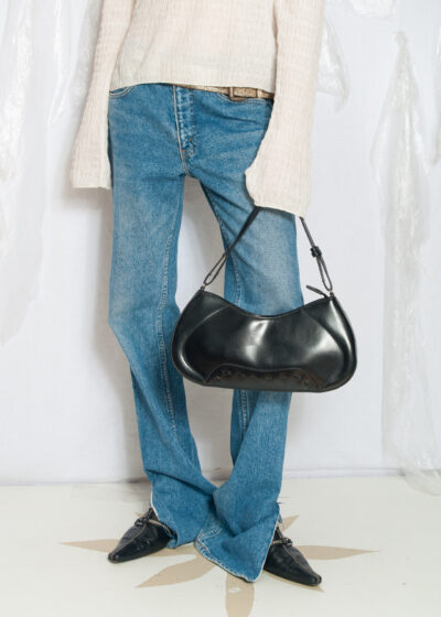 Vintage Y2K Black Baguette Bag