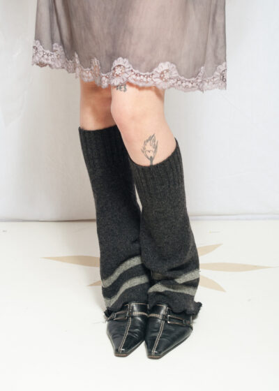 Reworked Vintage Y2K Flare Leg Warmers in Grey