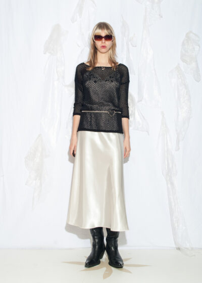 Vintage Y2K Fishnet Knit Jumper in Black