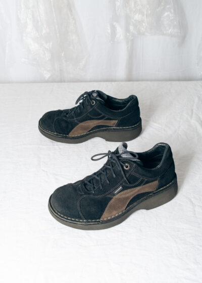 Vintage 90s Wojas Leather Sneakers in Black
