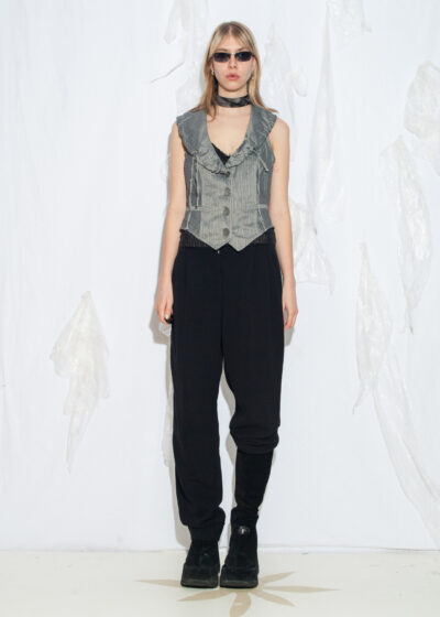 Vintage Y2K Slim Fit Vest in Silver