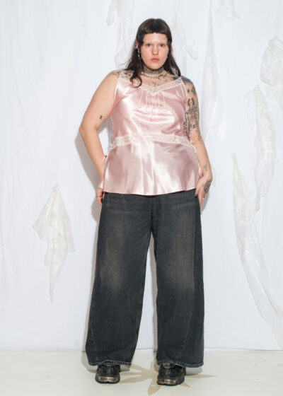 Vintage Y2K Satin Lace Camisole in Pink